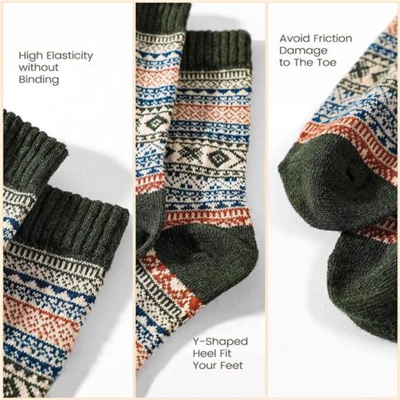 5 Pack Wool Socks for Women - Picture 5 of 7